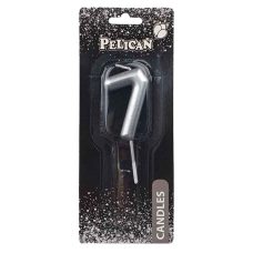 Свічка для торта Pelican “7“ Срібло 5 см 865027