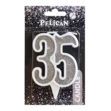 Свічка ювілейна “35“ СРІБЛО 7 см, TM Pelican 867235 Свічка ювілейна “35“ СРІБЛО 7 см, TM Pelican 867235