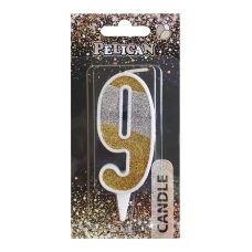 Свічка для торта цифра “9“ срібна ЗОЛОТА 7 см, TM Pelican 867039 Свічка для торта цифра “9“ срібна ЗОЛОТА 7 см, TM Pelican 867039
