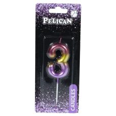 Свічка для торта Pelican “3“ РАДУЖНА 6 см 866063 Свічка для торта Pelican “3“ РАДУЖНА 6 см 866063