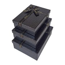 Набір коробок 3 шт прямокутні 29 х 21 х 10см Крокодил 10235-black