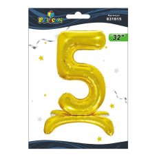 Цифра на подставке Pelican, “5“ золото 80см 831815 831815 Цифра на подставке Pelican, “5“ золото 80см 831815 831815