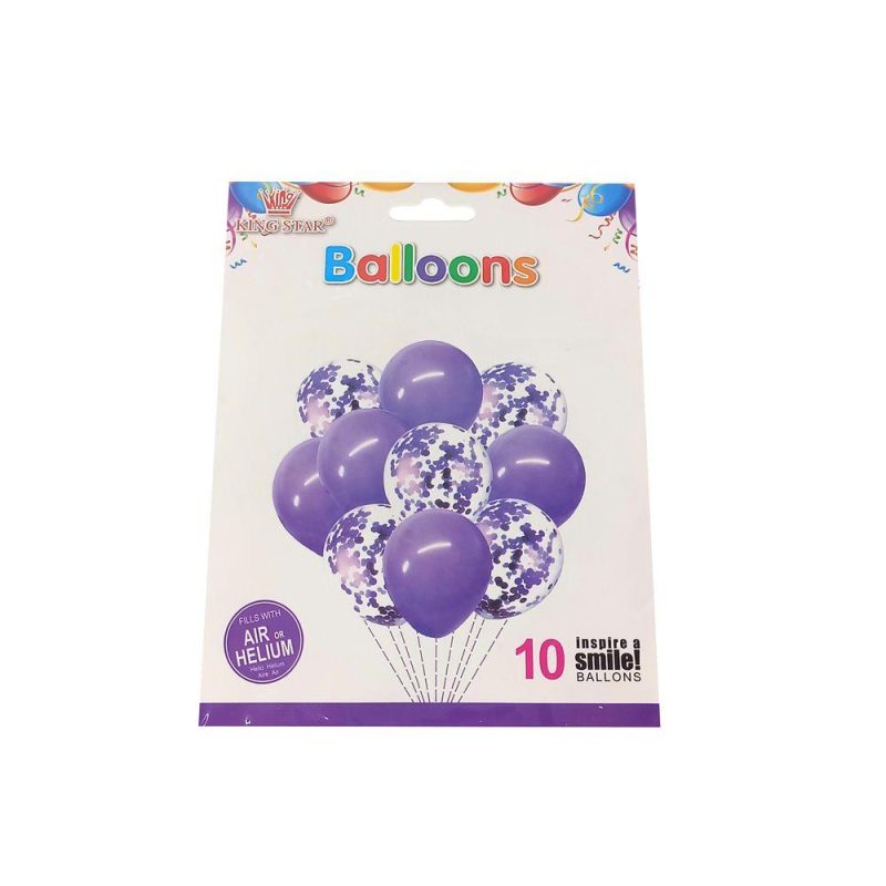 Набор из 10 шаров, микс цветов QQTZ-14-violet Набор из 10 шаров, микс цветов QQTZ-14-violet