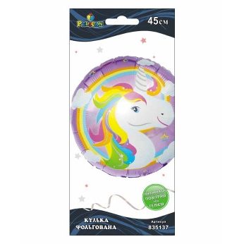 Кулька фольгована Pelican, єдиноріг фіолетовий, 45см, 835137 Кулька фольгована Pelican, єдиноріг фіолетовий, 45см, 835137