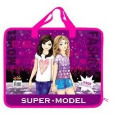 Папка-портфель пластикова з тканинними ручками “Super model“ 32x26см Kidis 7477_P сумка Папка-портфель пластикова з тканинними ручками “Super model“ 32x26см Kidis 7477_P сумка