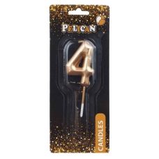 Свічка для торта Pelican “4“ ЗОЛОТО 5 см 865014 Свічка для торта Pelican “4“ ЗОЛОТО 5 см 865014