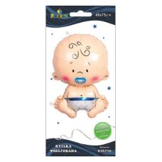 Кулька фольгована Pelican, пупс хлопчик з пустушкою, 75см, 835710 Кулька фольгована Pelican, пупс хлопчик з пустушкою, 75см, 835710