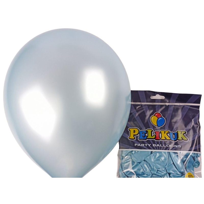 Кульки круглі Pelikuk 13“ (33 см) перламутр морська хвиля 50шт/уп 1350C-202