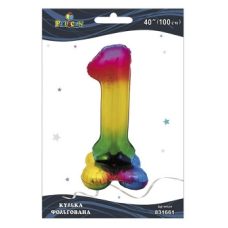 Шарик фольгированный на подставке цифра “1“ градиент 40“(100см) Pelican 831661 Шарик фольгированный на подставке цифра “1“ градиент 40“(100см) Pelican 831661