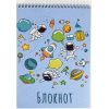 Блокнот для нотаток А5, верхня пружина, 50 аркушів офсет, клітка, крейдована обкладинка м“яка, «Серія MIX1» Блокнот для нотаток А5, верхня пружина, 50 аркушів офсет, клітка, крейдована обкладинка м“яка, “Серія MIX1“