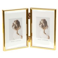 Металева настільна фоторамка на 2 фото розміром 10×15 см GOLD 4R 12001F6G