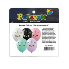 Кульки 12“ (30см) “Котик-єдиноріг“ 10шт Pelican 828541