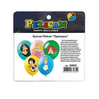 Кульки 12“ (30см) «Принцеси» 10 шт Pelican 828522 Кульки 12“ (30см) “Принцеси“ 10 шт Pelican 828522