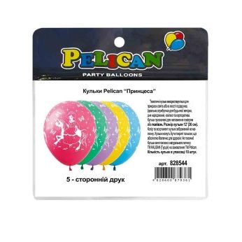 Кульки 12“ (30см) «Принцеса» 10шт Pelican 828544 Кульки 12“ (30см) “Принцеса“ 10шт Pelican 828544