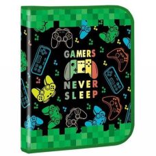 Папка для зошитів B5 на змійці для хлопчика “Gamers never sleep“ KIDIS 14055 Папка для зошитів B5 на змійці для хлопчика “Gamers never sleep“ KIDIS 14055