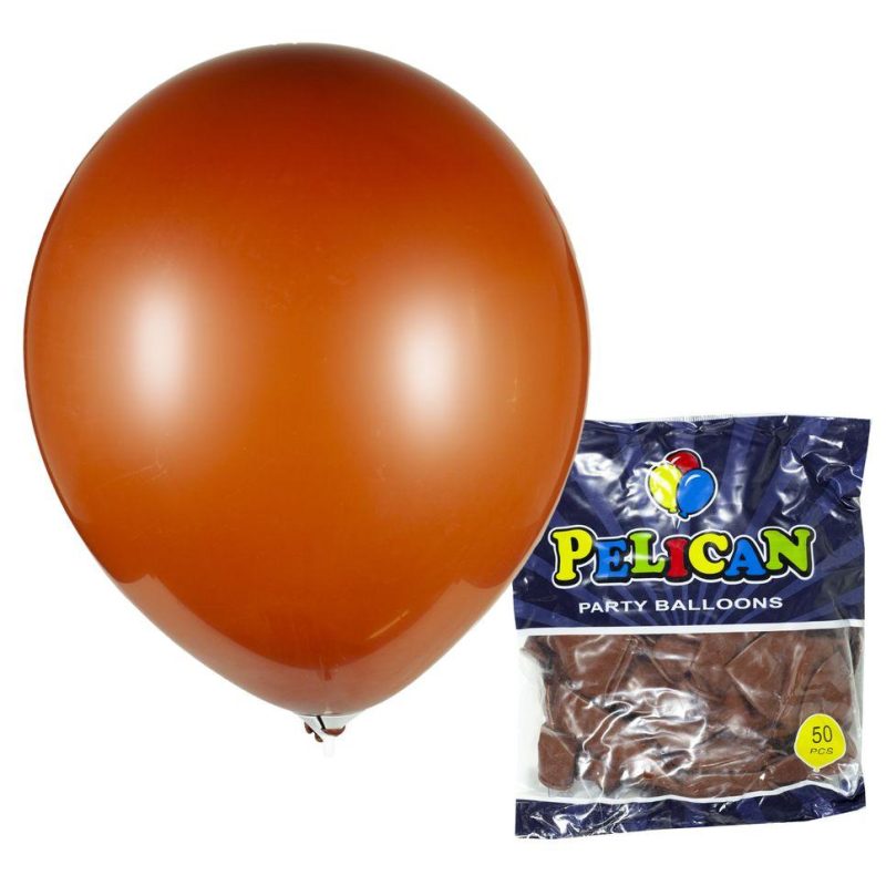 Шарики воздушные Pelican 12“ (30 см) пастель коричневый 50шт/уп 1250-836