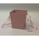 Декоративна коробка для квітів трапеція - рожева, 14,5x11x15см, W3241