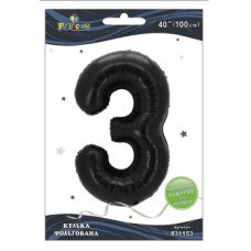 Шарик фольгированный цифра “3“ черная 40“(100см) Pelican Черный Pelican (831153) Шарик фольгированный цифра “3“ черная 40“(100см) Pelican Черный Pelican (831153)