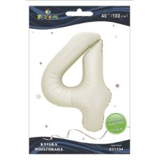 Шарик фольгированный цифра “4“ молочный 40“(100см) Pelican Бежевый Pelican (831104) Шарик фольгированный цифра “4“ молочный 40“(100см) Pelican Бежевый Pelican (831104)