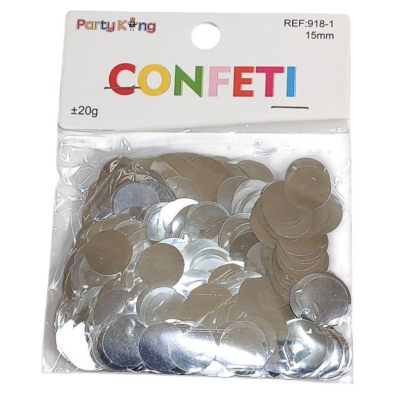 Конфетті кружечки 15мм, ±20гр срібло 918-1 silver