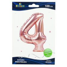Цифра фольгированная Pelican, “4“ розовое золото 100см 831034 Цифра фольгированная Pelican, “4“ розовое золото 100см 831034