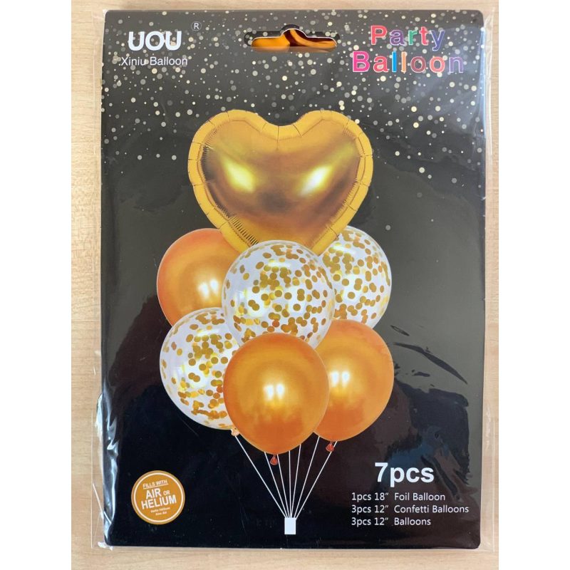 Набор из 7 шариков, Серце золото Pelican (836827-1 gold)