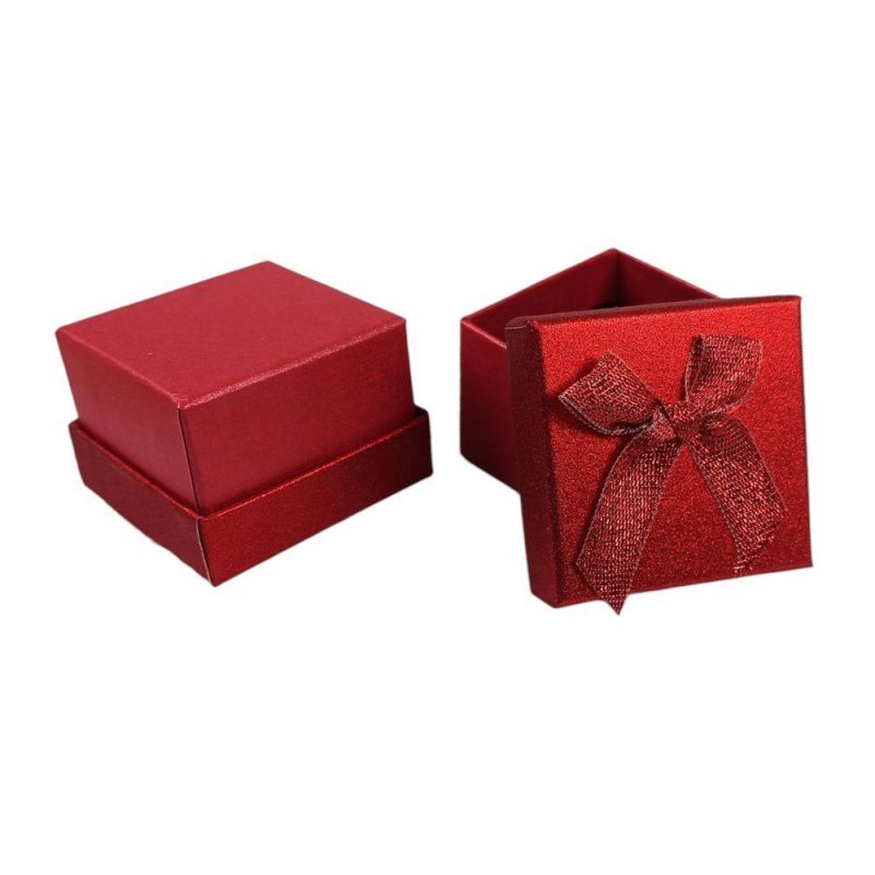 Подарункова коробка ювелірна 5 х 5 3,5см червона J00319 red