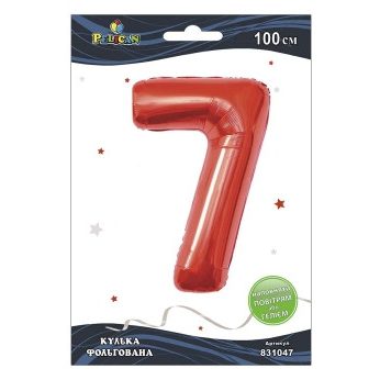 Цифра фольгированная Pelican, «7» красная 100см 831047 Цифра фольгированная Pelican, “7“ красная 100см 831047