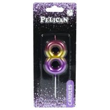 Свічка для торта Pelican “8“ РАДУЖНА 6 см 866068 Свічка для торта Pelican “8“ РАДУЖНА 6 см 866068
