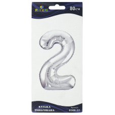 Цифра фольгированная Pelican, “2“ серебро 80см 830822 Цифра фольгированная Pelican, “2“ серебро 80см 830822