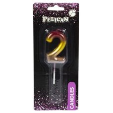 Свічка для торта Pelican, “2“ РАДУЖНА 4,5см 864562 Свічка для торта Pelican, “2“ РАДУЖНА 4,5см 864562