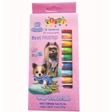 Пастель масляная 12 цветов KIDIS «BEST FRIEND» (собачки) Пастель масляная 12 цветов KIDIS “BEST FRIEND“ (собачки)