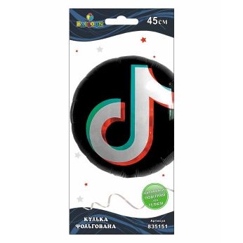 Кулька фольгована Pelican, TikTok, 45см, 835151 Кулька фольгована Pelican, TikTok, 45см, 835151