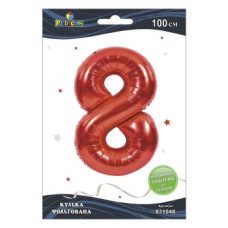 Цифра фольгована Pelican, “8“ червона 100 см 831048