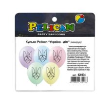Кульки 12“ (30см) “Україна-будиночок“ макарун 10 шт Pelican 828934