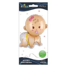 Кулька фольгована Pelican, малюк дівчинка з пустушкою, 75см, 835700 Кулька фольгована Pelican, малюк дівчинка з пустушкою, 75см, 835700