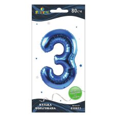 Цифра фольгированная Pelican, “3“ Синяя 80см 830853 Цифра фольгированная Pelican, “3“ Синяя 80см 830853