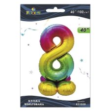 Шарик фольгированный на подставке цифра “8“ градиент 40“(100см) Pelican 831668 Шарик фольгированный на подставке цифра “8“ градиент 40“(100см) Pelican 831668