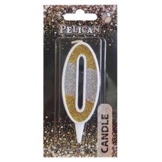 Свічка для торта цифра “0“ срібна ЗОЛОТА 7 см, TM Pelican 867030 Свічка для торта цифра “0“ срібна ЗОЛОТА 7 см, TM Pelican 867030