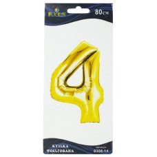 Цифра фольгированная Pelican, “4“ золото 80см 830814 Цифра фольгированная Pelican, “4“ золото 80см 830814
