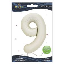Шарик фольгированный цифра “9“ молочный 40“(100см) Pelican Бежевый Pelican (831109) Шарик фольгированный цифра “9“ молочный 40“(100см) Pelican Бежевый Pelican (831109)