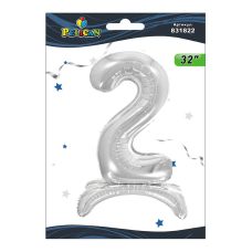 Цифра на подставке Pelican “2“ серебро 80см 831822 Цифра на подставке Pelican “2“ серебро 80см 831822