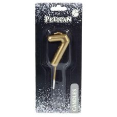 Свічка для торта Pelican, “7“ золото 4,5см 864517 Свічка для торта Pelican, “7“ золото 4,5см 864517