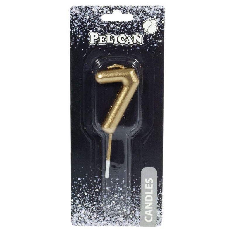 Свічка для торта Pelican, «7» золото 4,5см 864517 Свічка для торта Pelican, “7“ золото 4,5см 864517