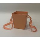 Декоративна коробка для квітів трапеція - персик, 14,5x11x15см, W3244