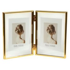 Металева настільна фоторамка на 2 фото розміром 13×18 см GOLD 5R 12001F7G