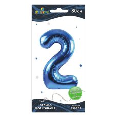 Цифра фольгированная Pelican, “2“ Синяя 80см 830852 Цифра фольгированная Pelican, “2“ Синяя 80см 830852