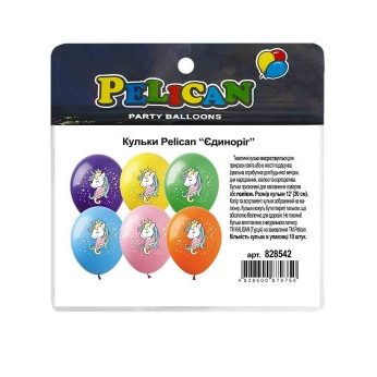 Шарики 12“ (30см) «Единорог» 10шт Pelican 828542 Шарики 12“ (30см) “Единорог“ 10шт Pelican 828542