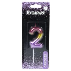 Свічка для торта Pelican “2“ РАДУЖНА 6 см 866062 Свічка для торта Pelican “2“ РАДУЖНА 6 см 866062