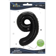 Шарик фольгированный цифра “9“ черная 40“(100см) Pelican Черный Pelican (831159) Шарик фольгированный цифра “9“ черная 40“(100см) Pelican Черный Pelican (831159)